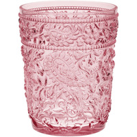 Set of Four Pink Paisley Acrylic Stemless Whiskey Glasses
