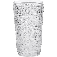 Set of Four Clear Paisley Acrylic Stemless Highball Glass