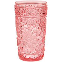 Set of Four Pink Paisley Acrylic Stemless Highball Glass