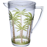 2.5 Quart Clear and Green Palm Tree Acrylic Pitcher