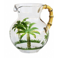 3 Quart Clear and Green Palm Tree Acrylic Pitcher