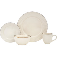Ivory Sixteen Piece Ceramic Service For Four Dinnerware Set