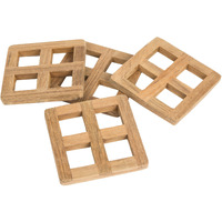 set of four 3.00 " Square Wood Coaster