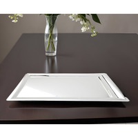 16" Silver Stainless Steel Serving Tray