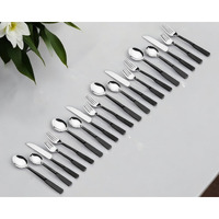 Matte Black Stainless Steel Twenty Piece Hand Forged Flatware Set