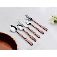 Matte Copper Stainless Steel Five Piece Hand Forged Place Setting