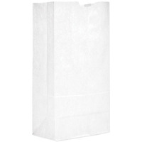 8.25 x 5.94 x 16.13 in. 20 lbs Grocery Paper Bags, White