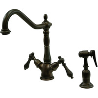 Kingston Brass KS1235ALBS 8-Inch Kitchen Faucet, Oil Rubbed Bronze