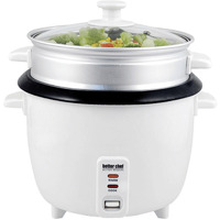 Better Chef 10-Cup - 20-Cup Cooked - Non-Stick Rice Cooker with Steamer Attachment