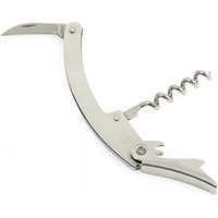 Bey-Berk International BS906 Bar Tool with corkscrew Bottle cap Opener & Foil cutter  Silver - Stainless Steel