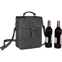David King & co 434B Deluxe Double Wine Bottle carrier- Black