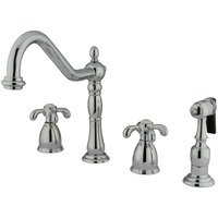 Kingston Brass KB1791TXBS Widespread Kitchen Faucet, Polished Chrome
