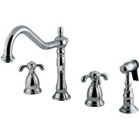 Kingston Brass KS1791TXBS Widespread Kitchen Faucet, Polished Chrome