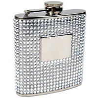 Silver Bead 6oz Flask with Engraving Plate