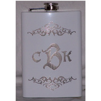 Personalized White 8oz Hip Flask