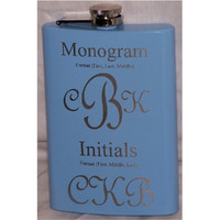 Baby Blue Custom Engraved Flasks