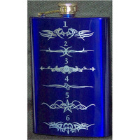 Personalized Electric Blue Engraved Flask