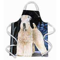 "Caroline's Treasures SS8364APRON Starry Night Wheaten Terrier Soft Coated Apron, Large, Multicolor"