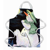 "Caroline's Treasures SS8797APRON Snowman with Westie Apron, Large, Multicolor"