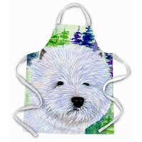 "Caroline's Treasures SS8002APRON Westie Apron, Large, Multicolor"