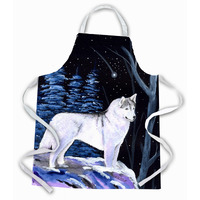 "Caroline's Treasures SS8400APRON Starry Night Siberian Husky Apron, Large, Multicolor"