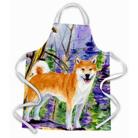 "Caroline's Treasures SS8629APRON Shiba Inu Apron, Large, Multicolor"