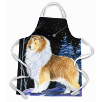 "Caroline's Treasures SS8368APRON Starry Night Sheltie Apron, Large, Multicolor"