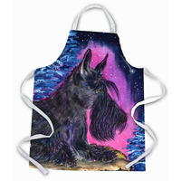 "Caroline's Treasures SS8442APRON Starry Night Scottish Terrier Apron, Large, Multicolor"