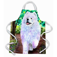 "Caroline's Treasures SS8458APRON Samoyed Apron, Large, Multicolor"