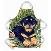 "Caroline's Treasures SS8107APRON Rottweiler Apron, Large, Multicolor"