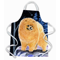 "Caroline's Treasures SS8396APRON Starry Night Pomeranian Apron, Large, Multicolor"
