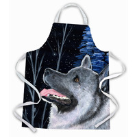 "Caroline's Treasures SS8398APRON Starry Night Norwegian Elkhound Apron, Large, Multicolor"
