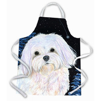 "Caroline's Treasures SS8460APRON Starry Night Maltese Apron, Large, Multicolor"