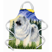 "Caroline's Treasures SS8323APRON Keeshond Apron, Large, Multicolor"