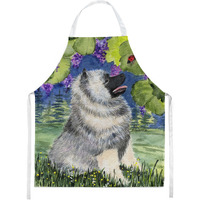 "Caroline's Treasures SS8249APRON Keeshond Apron, Large, Multicolor"