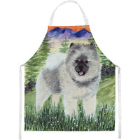 "Caroline's Treasures SS8192APRON Keeshond Apron, Large, Multicolor"