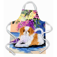 "Caroline's Treasures SS8300APRON Japanese Chin Apron, Large, Multicolor"