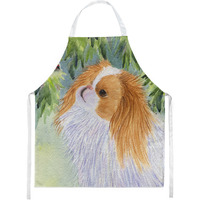 "Caroline's Treasures SS8260APRON Japanese Chin Apron, Large, Multicolor"