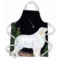 "Caroline's Treasures SS8471APRON Starry Night Great Pyrenees Apron, Large, Multicolor"