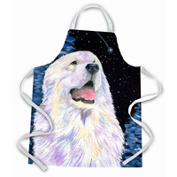 "Caroline's Treasures SS8466APRON Starry Night Great Pyrenees Apron, Large, Multicolor"