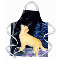 "Caroline's Treasures SS8392APRON Starry Night Golden Retriever Apron, Large, Multicolor"