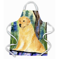 "Caroline's Treasures SS8111APRON Golden Retriever Apron, Large, Multicolor"