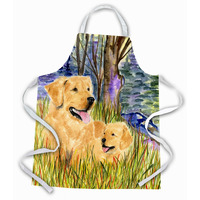 "Caroline's Treasures SS8014APRON Golden Retriever Apron, Large, Multicolor"
