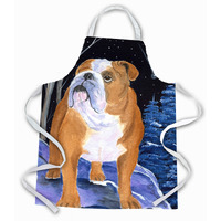 "Caroline's Treasures SS8405APRON Starry Night English Bulldog Apron, Large, Multicolor"