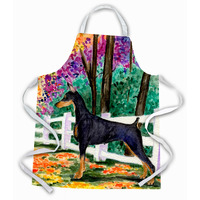 "Caroline's Treasures SS8428APRON Doberman Apron, Large, Multicolor"