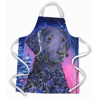 "Caroline's Treasures SS8354APRON Starry Night Curly Coated Retriever Apron, Large, Multicolor"