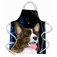 "Caroline's Treasures SS8387APRON Starry Night Corgi Apron, Large, Multicolor"
