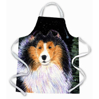 "Caroline's Treasures SS8491APRON Starry Night Collie Apron, Large, Multicolor"