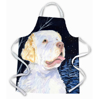 "Caroline's Treasures SS8356APRON Starry Night Clumber Spaniel Apron, Large, Multicolor"