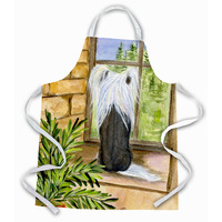 "Caroline's Treasures SS8121APRON Chinese Crested Apron, Large, Multicolor"
